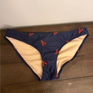 Old Navy Lobster Print Bikini Bottoms Navy Blue Size Medium Coastal Beach Swim